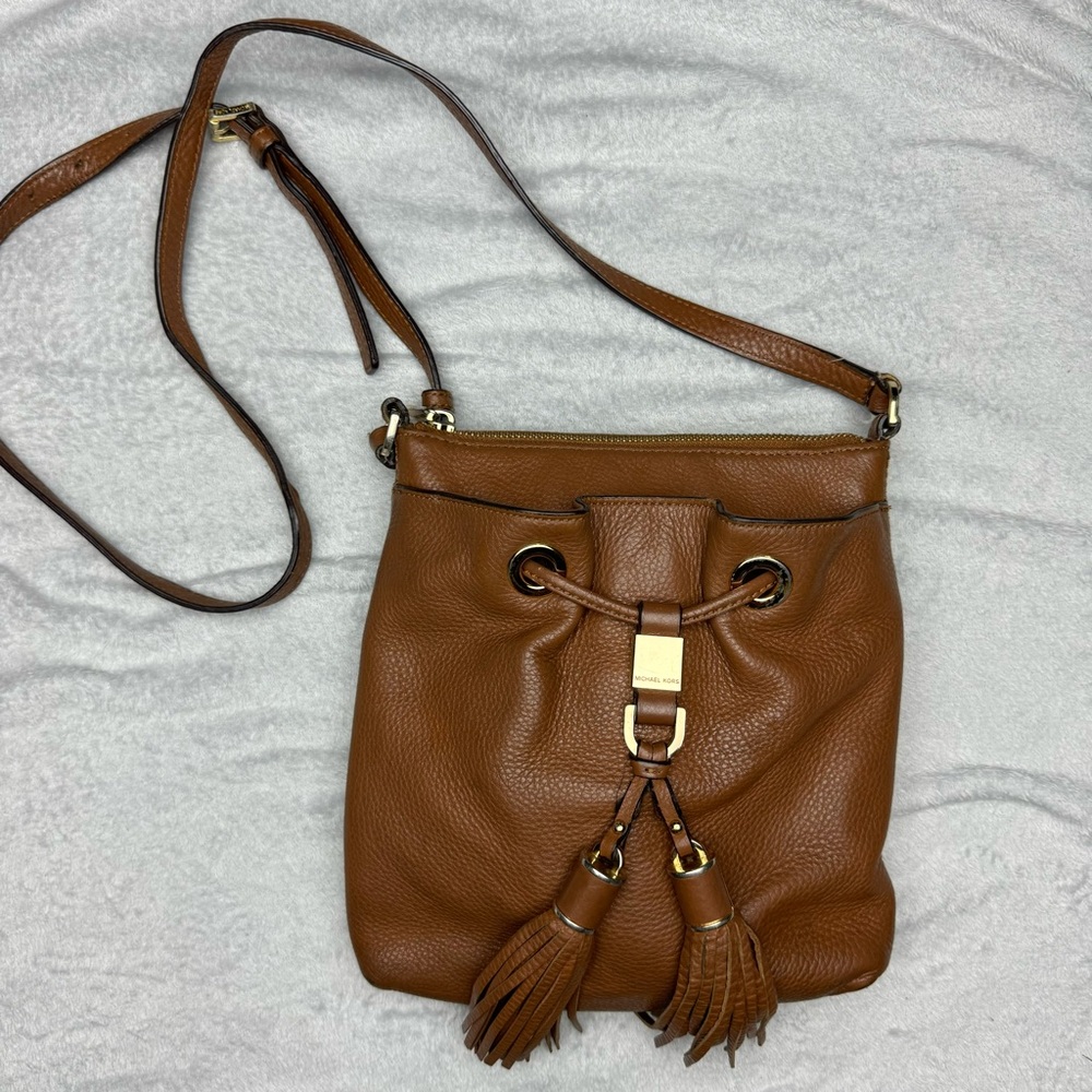 MICHAEL Michael Kors Brown Leather Tassel Crossbody Bag